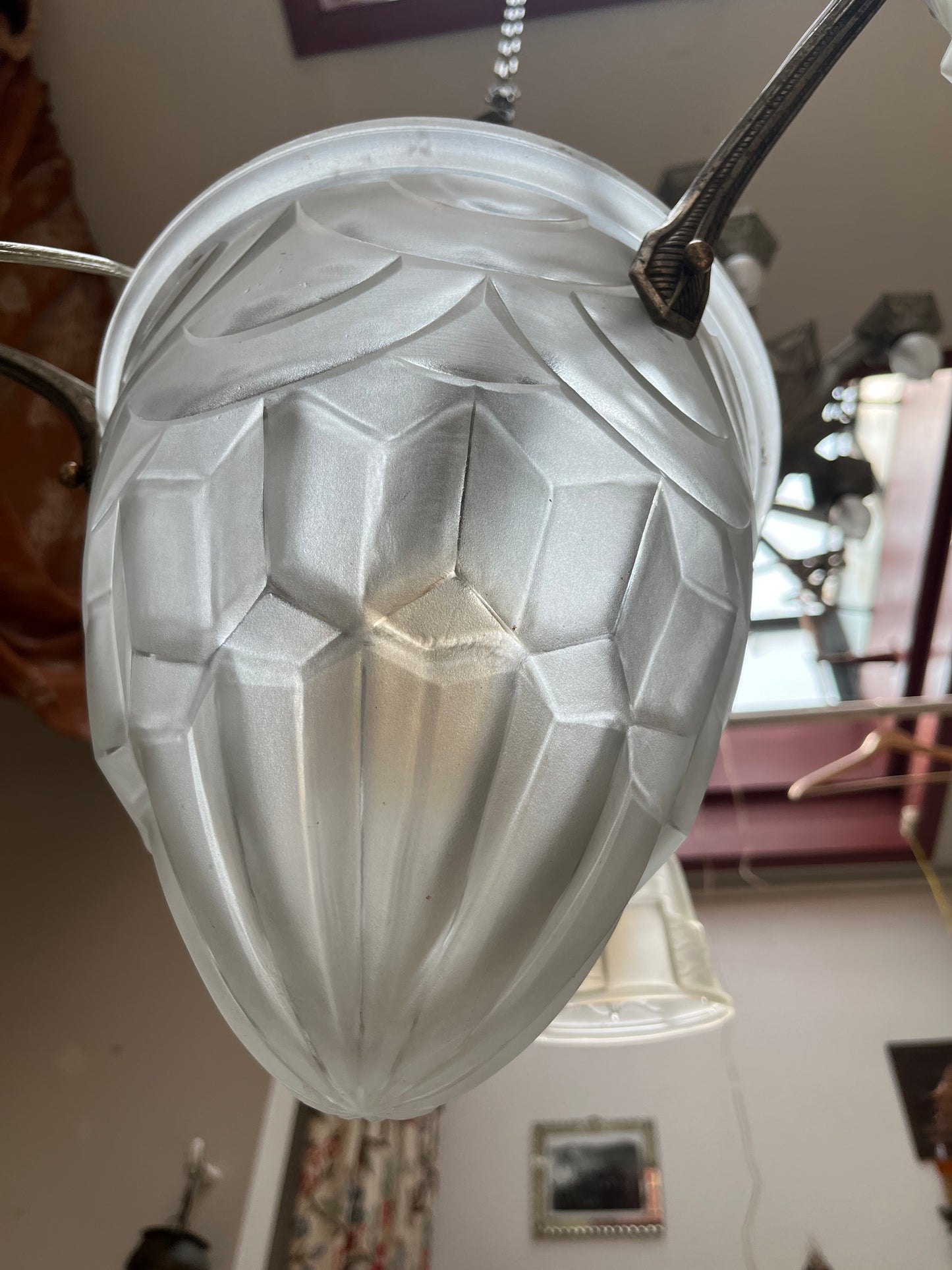 Art Deco 3 arm Degué light fixture